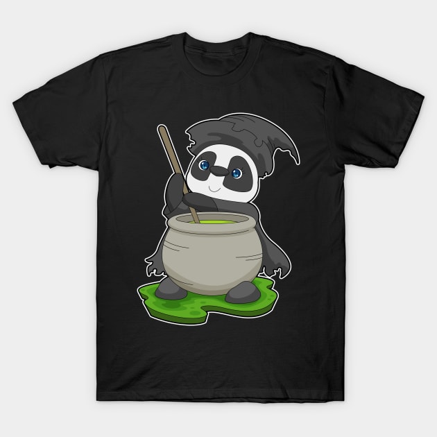 Panda Halloween Witch Magic potion T-Shirt by Markus Schnabel